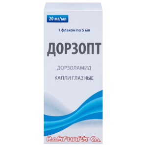 Купить: Дорзопт 2 % 5 мл 1 шт капли глазные