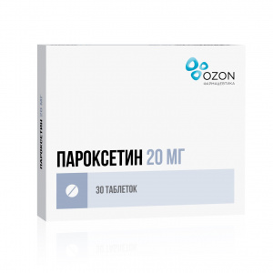 Купить: Пароксетин 20 мг 30 шт таблетки покрытые пленочной оболочкой