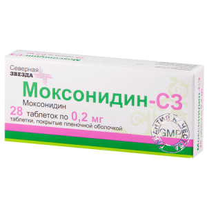 Купить Моксонидин-СЗ 200 мкг 28 шт таблетки покрытые пленочной оболочкой