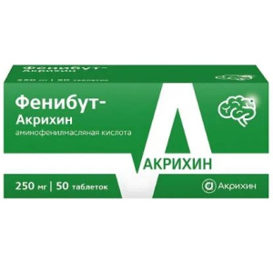 Купить: Фенибут-Акрихин 250 мг 50 шт таблетки