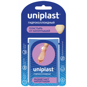 Купить: Uniplast 4,2 см x 4,5 см 6 шт пластырь гидроколлоидный от сухих мозолей