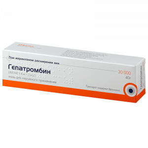 Купить: Гепатромбин мазь д/наруж примен 4мг+3мг 300МЕ туб 40г