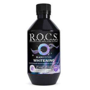 Купить: Rocs Black Edition Whitening ополаскиватель для полости рта отбеливающий 250 мл