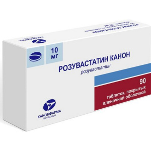 Купить: Розувастатин-Канон 10 мг 90 шт таблетки покрытые пленочной оболочкой