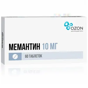 Купить Мемантин 10 мг 60 шт таблетки покрытые пленочной оболочкой