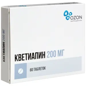 Купить Кветиапин 200 мг 60 шт таблетки покрытые пленочной оболочкой