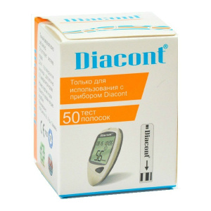 Купить: Тест-полоски к глюкометру Diacont №50