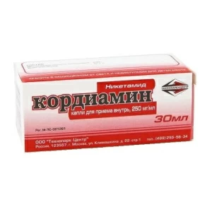 Купить Кордиамин капли 25% 30мл (Технопарк-Центр)