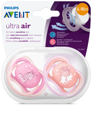 Купить: Philips Avent Ultra Air Desing набор силиконовых пустышек Единорог 6-18 мес №2