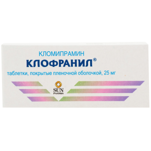 Купить: Клофранил 25 мг 50 шт таблетки покрытые пленочной оболочкой