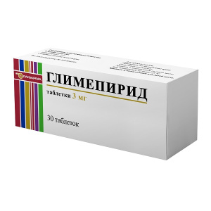 Купить: Глимепирид 3 мг 30 шт таблетки