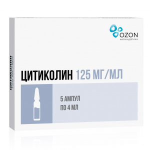 Купить: Цитиколин 125 мг/мл 4 мл 5 шт раствор для внутривенного и внутримышечного введения