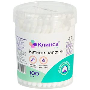 Купить: Клинса 100 шт ватные палочки банка