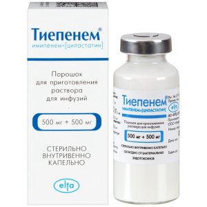 Купить: Тиепенем 500 мг + 500 мг 20 мл 1 шт порошок для приготовления раствора для инфузий