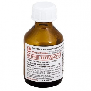 Купить: Натрия Тетраборат 20 % 30 г раствор в глицерине для наружного и местного применения флакон