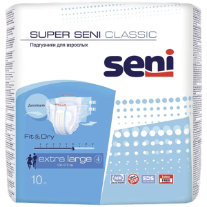 Купить: Seni Super Classic подгузники 10 шт размер XL 6 капель