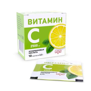 Купить: Аскорбиновая кислота 2,5 г 10 шт порошок для приготовления раствора для приема внутрь