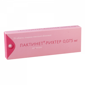 Купить: Лактинет 0,075 мг 28 шт таблетки покрытые пленочной оболочкой