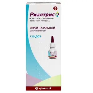 Купить Риалтрис 25 мкг + 600 мкг/доза 15 мл 120 доз спрей назальный дозированный
