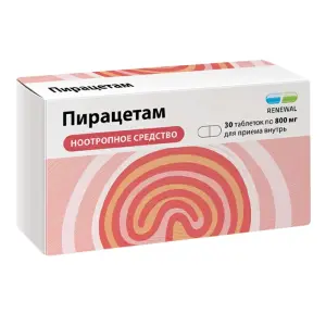 Купить Пирацетам Реневал 800 мг 30 шт таблетки покрытые пленочной оболочкой