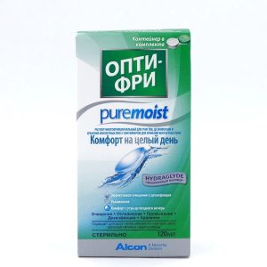Купить: Опти-Фри Pure Moist раствор для контактных линз 120мл + контейнер