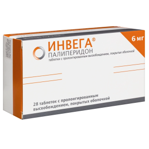 Купить: Инвега 6 мг 28 шт таблетки пролонгированного действия покрытые оболочкой