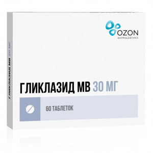 Купить: Гликлазид-МВ 30 мг 60 шт таблетки с модифицированным высвобождением