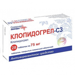 Купить Клопидогрел-СЗ 75 мг 28 шт таблетки покрытые пленочной оболочкой