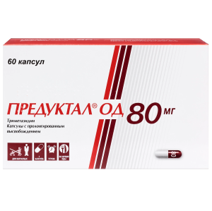 Купить: Предуктал ОД 80 мг 60 шт капсулы с пролонгированным высвобождением
