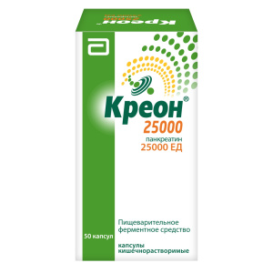 Купить Креон 25000 50 шт капсулы кишечнорастворимые