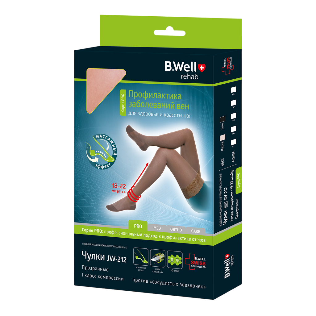Купить B.Well Rehab Pro чулки компрессионные 1 класс прозрачные с ажурным верхом размер 4 Артикул JW-212