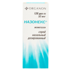 Купить: Назонекс 50 мкг/доз 18 г 120 доз спрей назальный дозированный