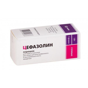 Купить: Цефазолин 1 г 1 шт порошок для приготовления раствора для внутривенного и внутримышечного введения флакон