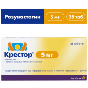 Купить: Крестор 5 мг 28 шт таблетки покрытые пленочной оболочкой