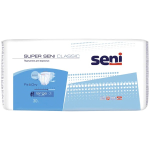 Купить: Seni Super Classic подгузники 30 шт размер L 6 капель