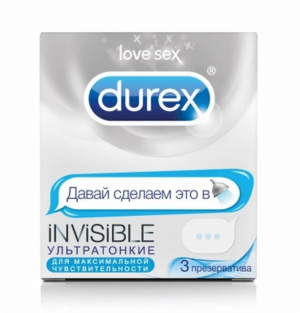 Купить: Durex Invisible Emojii презервативы ультра тонкие 3 шт.