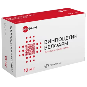 Купить: Винпоцетин Велфарм 10 мг 30 шт таблетки