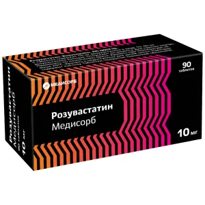 Купить Розувастатин Медисорб 10 мг 90 шт таблетки покрытые пленочной оболочкой