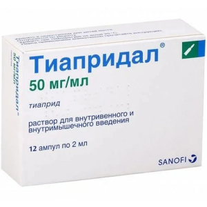 Купить: Тиапридал р-р д/в/в и в/м введ 50мг/мл №12
