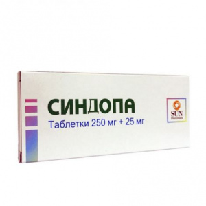 Купить: Синдопа 250 мг + 25 мг 50 шт таблетки