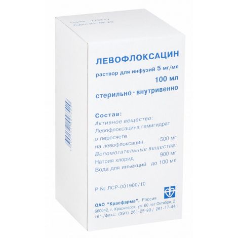 Купить Левофлоксацин р-р д/инфузий 5мг/мл 100мл