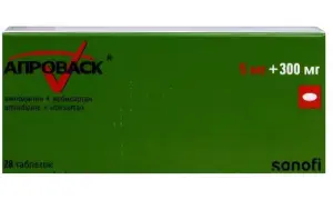 Купить Апроваск 5 мг + 300 мг 28 шт таблетки покрытые пленочной оболочкой