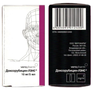 Купить: Доксорубицин-ЛЭНС 2 мг/мл 5 мл 1 шт концентрат для приготовления раствора для внутриартериального внутривенного и внутрипузырного введения