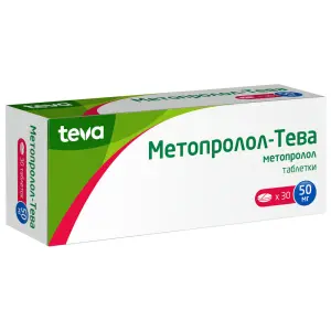 Купить Метопролол-Тева 50 мг 30 шт таблетки