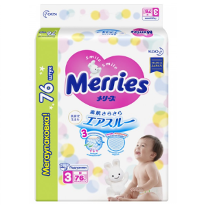 Купить Merries подгузники р.M №76 6-11кг