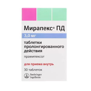 Купить Мирапекс ПД 3 мг 30 шт таблетки с пролонгированным высвобождением