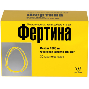 Купить: Фертина Инозит 1000 мг Фолиевая кислота 100 мкг 3 г 30 шт порошок саше