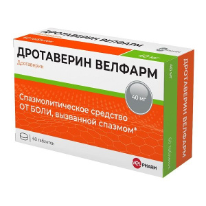 Купить: Дротаверин Велфарм 40 мг 60 шт таблетки