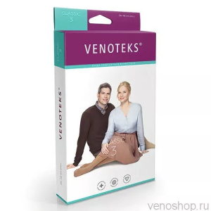 Купить: Venoteks гольфы компрессионные женские размер S Артикул 301 плотные открытые бежевые