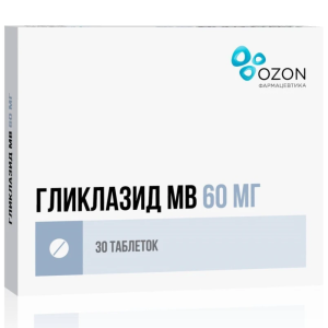 Купить: Гликлазид-МВ 60 мг 30 шт таблетки с модифицированным высвобождением